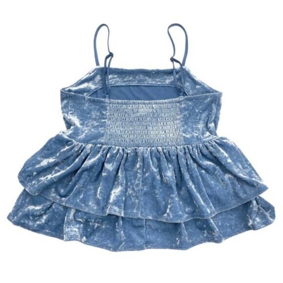 AE Crushed Velvet Tiered Babydoll Top Womens Size XS - Picture 7 of 7
